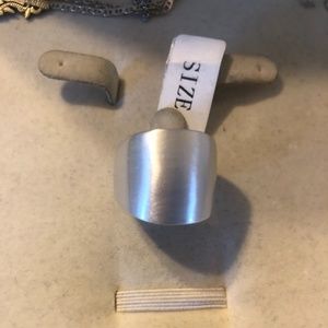 Silver colour heavy metal ring